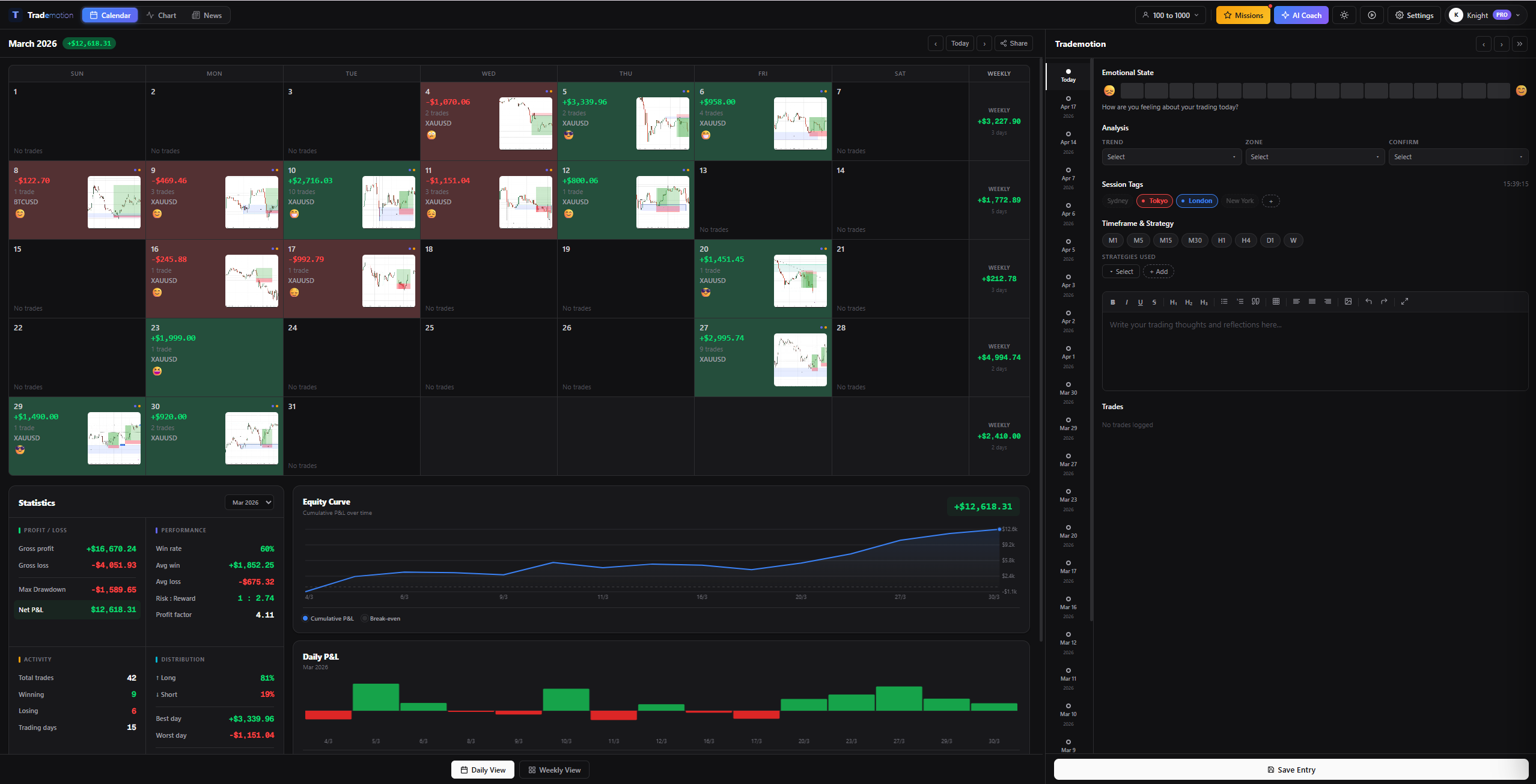 Calendar Dark Mode